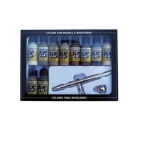Vallejo Model Air Camouflage colors + airbrush 10 Colour + Airbrush Set [71168]