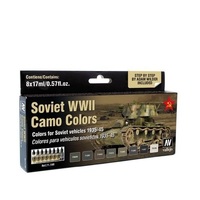 Vallejo Model Air Soviet AFV WWII Camo 8 Colour Acrylic Airbrush Paint Set [71188]