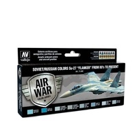 Vallejo Model Air Soviet / Russian Su-27 "Flanker" from 80's to present Acrylic Paint Set [71602]
