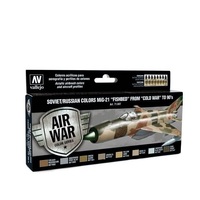 Vallejo Model Air Soviet / Russian MiG-21 "Fishbed" from 50's to 90's (8) Acrylic Paint Set [71607]