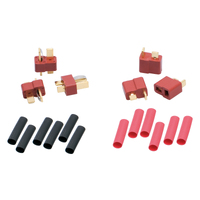 LRP US-style speedo/battery connectors incl. heatshrink (3 x Female, 3 x Male)