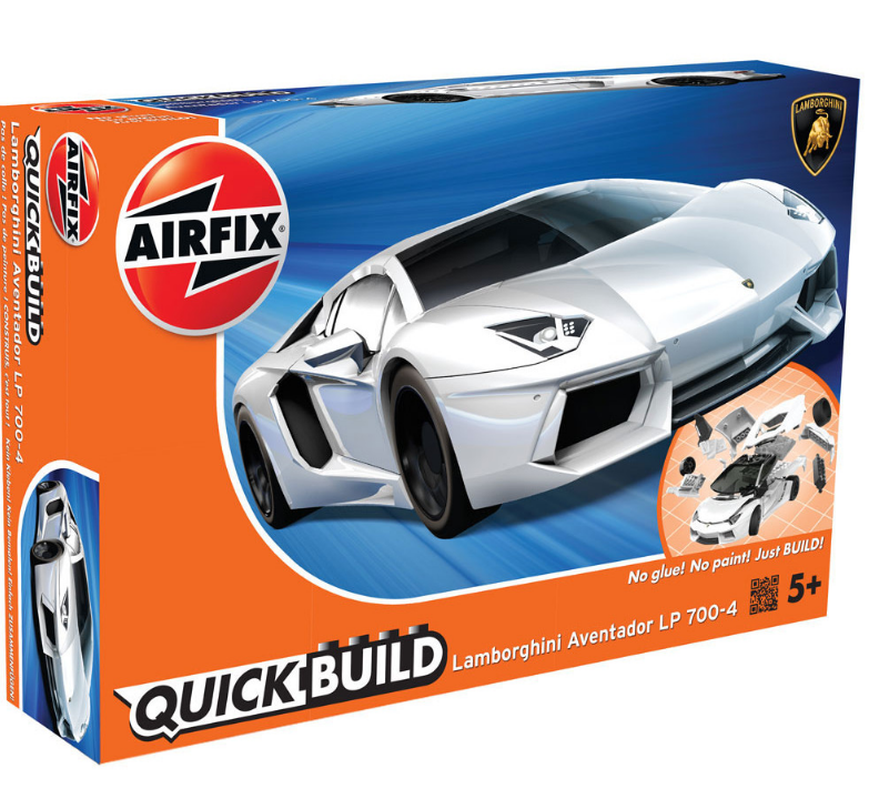 AIRFIX PLASTIC MODEL KIT QUICKBUILDLAMBORGHINI AVENTADOR - NEW COLOUR ...