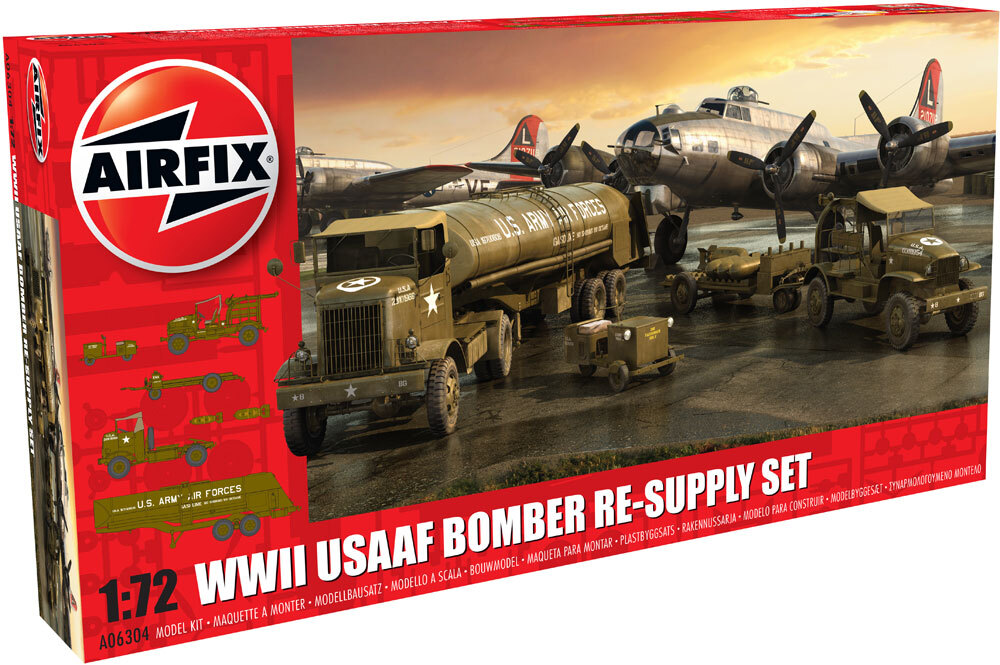 AIRFIX PLASTIC MODEL KIT USAAF 8TH AIRFORCE BOMBER RESUPPLY SET - 58-06304