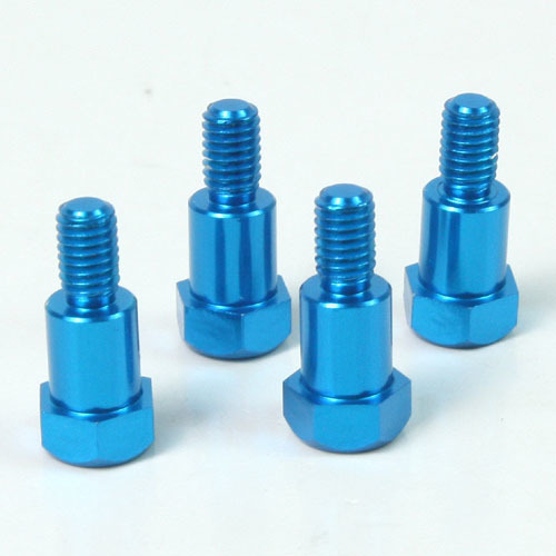 GPM King Pin In Alluminio Per Tamiya GF01, TL01, TA01, TA02, TA03 (5x6.2mm M4) - 4 Pezzi Rosso