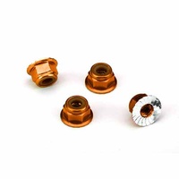 TRAXXAS NUTS ALUM FLANGED SERRATED (4MM) ORNG-ANOD (4)
