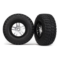 TRAXXAS TYRES AND WHEELS ASSY SATIN CHROME SLASH