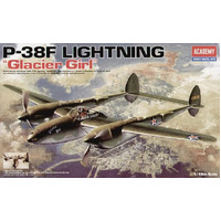 Academy 12208 1/48 P-38F Lighting Glacier Girl Lockheed Plastic Model Kit