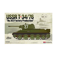 Academy 1/35 USSR T-34/76 No.183 ??Factory Production" Plastic Model Kit [13505]