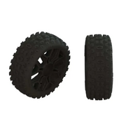 ARRMA 1/8 2HO Front/Rear 3.3 Pre-Mounted Tires, 17mm Hex, Black (2)