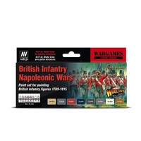 Vallejo Model Colour Wargames British Infantry Napoleonic Wars 8 Colour Acrylic Paint Set [70163]