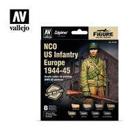 Vallejo 70244 Model Color Alpine NCO US Infantry Europe 1944-45 Acrylic 8 Colour Paint Set w/ Figure