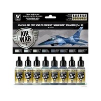 Vallejo Model Air USAF WWII to present Aggressor Squadron Part III Acrylic Paint Set [71618]
