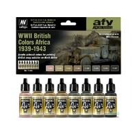Vallejo Model Air WWII British Colors Africa 1939-1943 8 Colour Acrylic Paint Set [71622]
