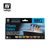 Vallejo Model Air Titanic Colours Acrylic 8 Colour Paint Set [71646]