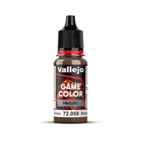 Vallejo Game Colour Metal Brassy Brass 18ml Acrylic Paint - New Formulation