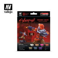 Vallejo Game Colour Cyberpunk Combat Zone 8 Colour Acrylic Paint Set w/ Nemo miniature [72307]