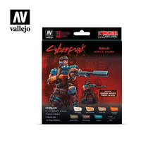 Vallejo Game Colour Cyberpunk Solo Acrylic Paint Set w/ Jonathan "Warlock" Powers Miniature [72309]