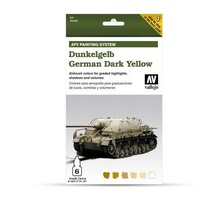 Vallejo Model Air AFV Set German Dark Yellow 6 Colour Acrylic Paint Set [78401]