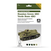 Vallejo Model Air AFV Set Verde Ruso ABO 6 Colour Acrylic Paint Set [78403]