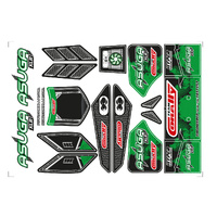 Team Corally - Body Decal Sheet - Asuga XLR - Pre-Cut - Color Green - 1 Pc