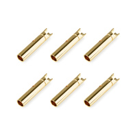 Team Corally - Bullit Connector 2.0mm - Female - Gold Plated - Ultra Low Resistance - 6 pcs