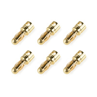 Team Corally - Bullit Connector 3.5mm - Male - Spring Type - Gold Plated - Wire Straight - 6 pcs