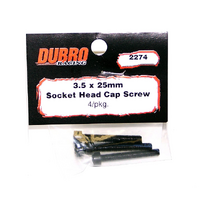 ###(DISCONTINUED) DUBRO 2274 3.5MM X 25 SOCKET-HEAD CAP SCREWS (4 PCS/PACK)