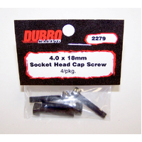 DUBRO 2279 4.0MM X 18 SOCKET-HEAD CAP SCREWS (4 PCS/PACK)