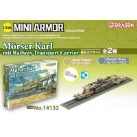 Dragon 1/144 Morser Karl mit Railway Transport Carrier Plastic Model Kit [14132]
