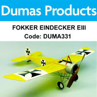 DUMAS 331 FOKKER EINDECKER EIII  30 INCH WINGSPAN RUBBER POWERED