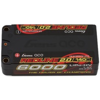 Gens Ace Redline 2.0 2S Shorty LiHV Battery 140C (7.6V/6000mAh) w/5mm Bullets