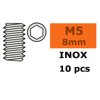 G-Force 0205-015 Hex Set screw, M5X8 - Inox (10)
