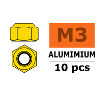 G-Force Aluminium Nylstop Nut M3 - Gold (10)