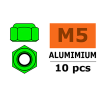 G-Force Aluminium Nylstop Nut M5 - Green (10)