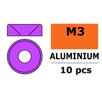 G-Force 0405-032 Aluminium Washer - for M3 Flat Head Screws - OD=8mm - Purple (10)