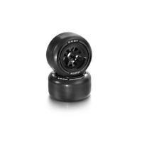 HUDY 1-10 FORMULA RUBBER TIRE - PREMOUNT FRONT (2) - HD803072
