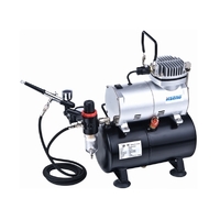 Hseng HS-AS186K Air Compressor with Holding Tank Kit (Includes Hose & HS-80 Airbrush)