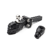 HOBBYTECH BLACK SKULL TRAILER DROP HITCH REVEIVER TOWBAL IN ALUM. - HT-SU1801115