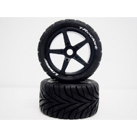 ####T-Rocket 1/8th Truggy Tyre BLK/spoke (USE3250SB)