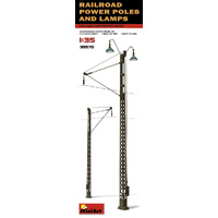 MiniArt 1/35 Railroad Power Poles & Lamps Plastic Model Kit