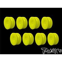 TWORKS 2.2" 12MM HEX  FRONT WHEEL YELLOW (B6.1/6.2/RB5/RB6/RB7/YZ2/XB2 ) 8PCS - TE-218-AY-8