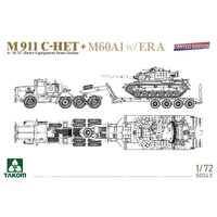 Takom 1/72 M911 C-HET w/M747 Heavy Equipment Semi-Trailer + M60A1 w/ERA Plastic Model Kit