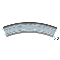 Tomix N Slab Curve Double Track 18-5/16" 465mm & 16-7/8" 428mm Radius, 45° (2)