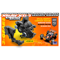 XRAY COMPOSITE FRONT-MID MOTOR GEAR BOX (3 GEARS) - GRAPHITE - NARROW - SET - XY323015-G