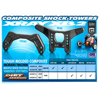 XRAY COMPOSITE SHOCK TOWER REAR - HARD - XY323081-H