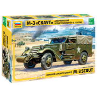 Zvezda 1/35 M3 Armored Scout Car With Canvas Plastic Model Kit 3581