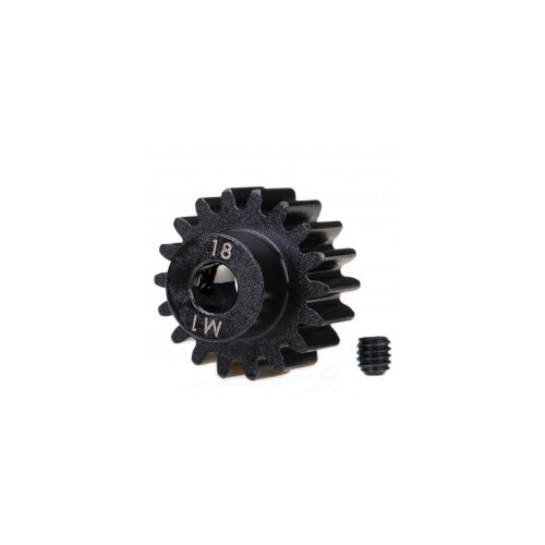 TRAXXAS GEAR 18-T PINION (MACHINED) (1.0 METRIC PITCH) (FITS 5MM SHAFT)/ SET SCREW