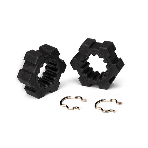 TRAXXAS WHEEL HUBS, HEX/HEX CLIPS (2)"
