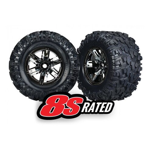TRAXXAS TIRES & WHEELS, ASSEMBLED, GLUED (LEFT & RIGHT (2)
