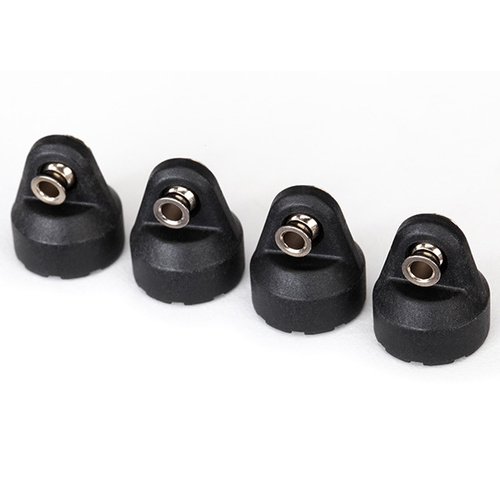 T/XAS SHOCK CAPS (BLACK) (4) ASSEMBLED